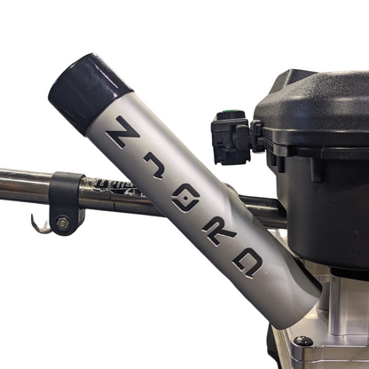 Njord RH1 rod holder Mounted to boom of Scotty downrigger, in the fishing position.
